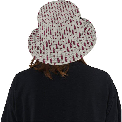 Wine Bottle Pattern Print Unisex Bucket Hat