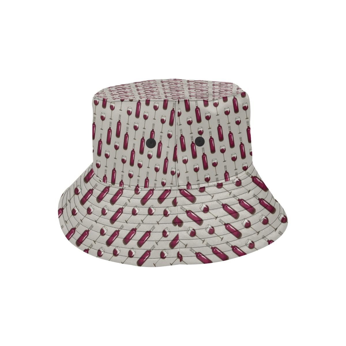 Wine Bottle Pattern Print Unisex Bucket Hat