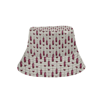 Wine Bottle Pattern Print Unisex Bucket Hat