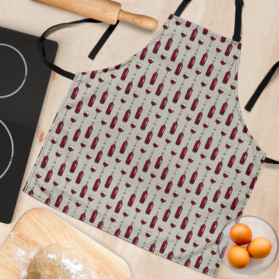 Wine Bottle Pattern Print Women Apron