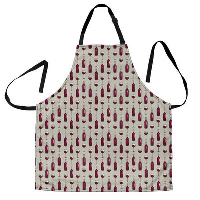 Wine Bottle Pattern Print Women Apron