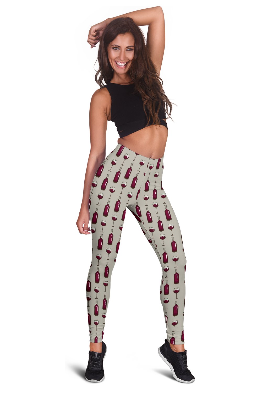 Wine Bottle Pattern Print Women Leggings