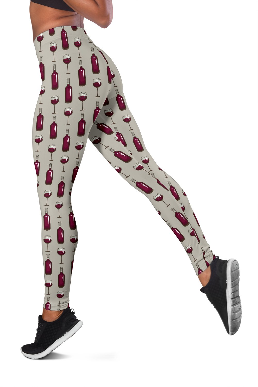 Wine Bottle Pattern Print Women Leggings