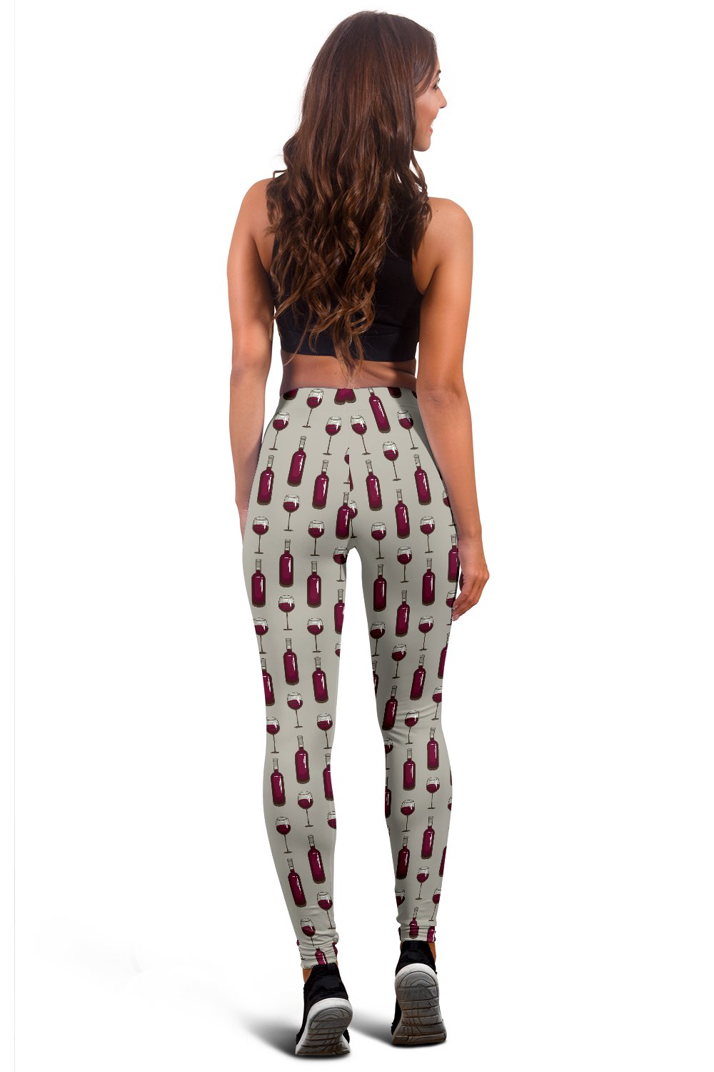 Wine Bottle Pattern Print Women Leggings