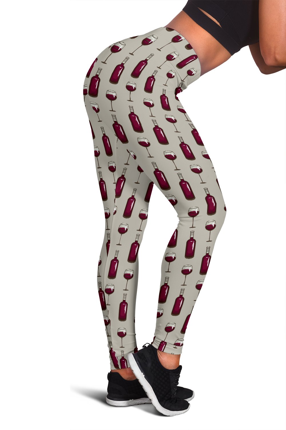 Wine Bottle Pattern Print Women Leggings
