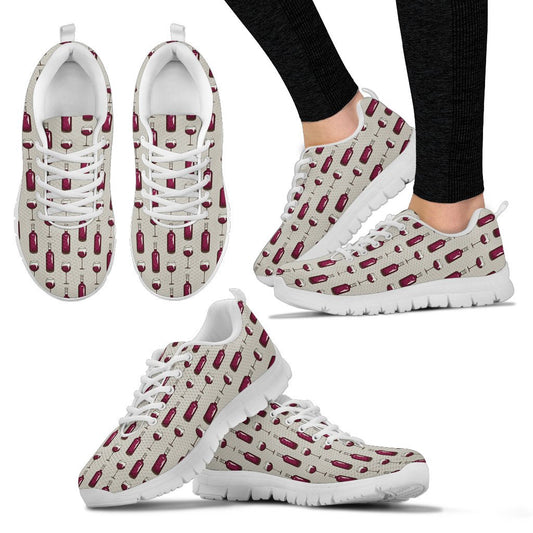 Wine Bottle Pattern Print Women Sneakers Shoes