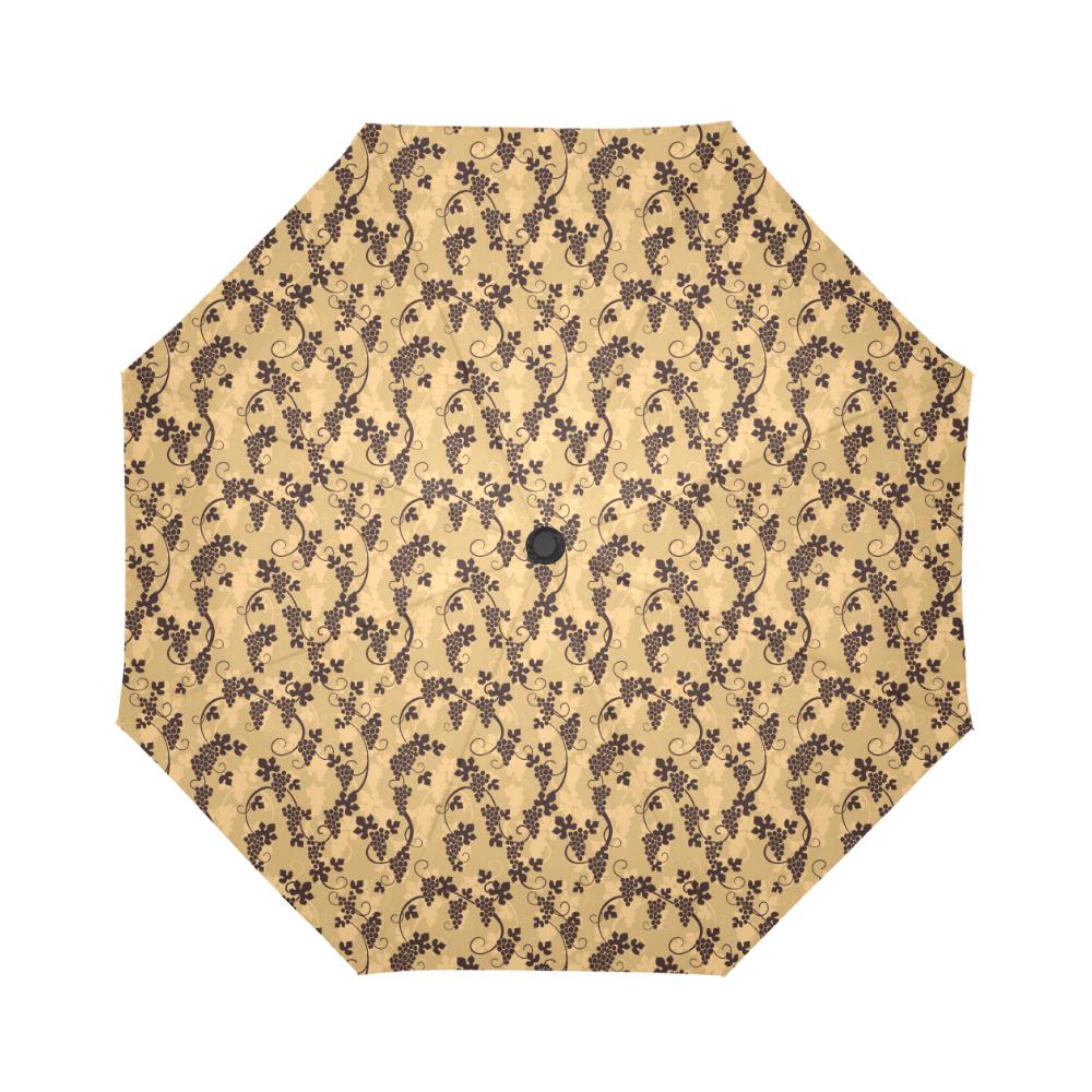 Wine Grape Design Print Automatic Foldable Umbrella