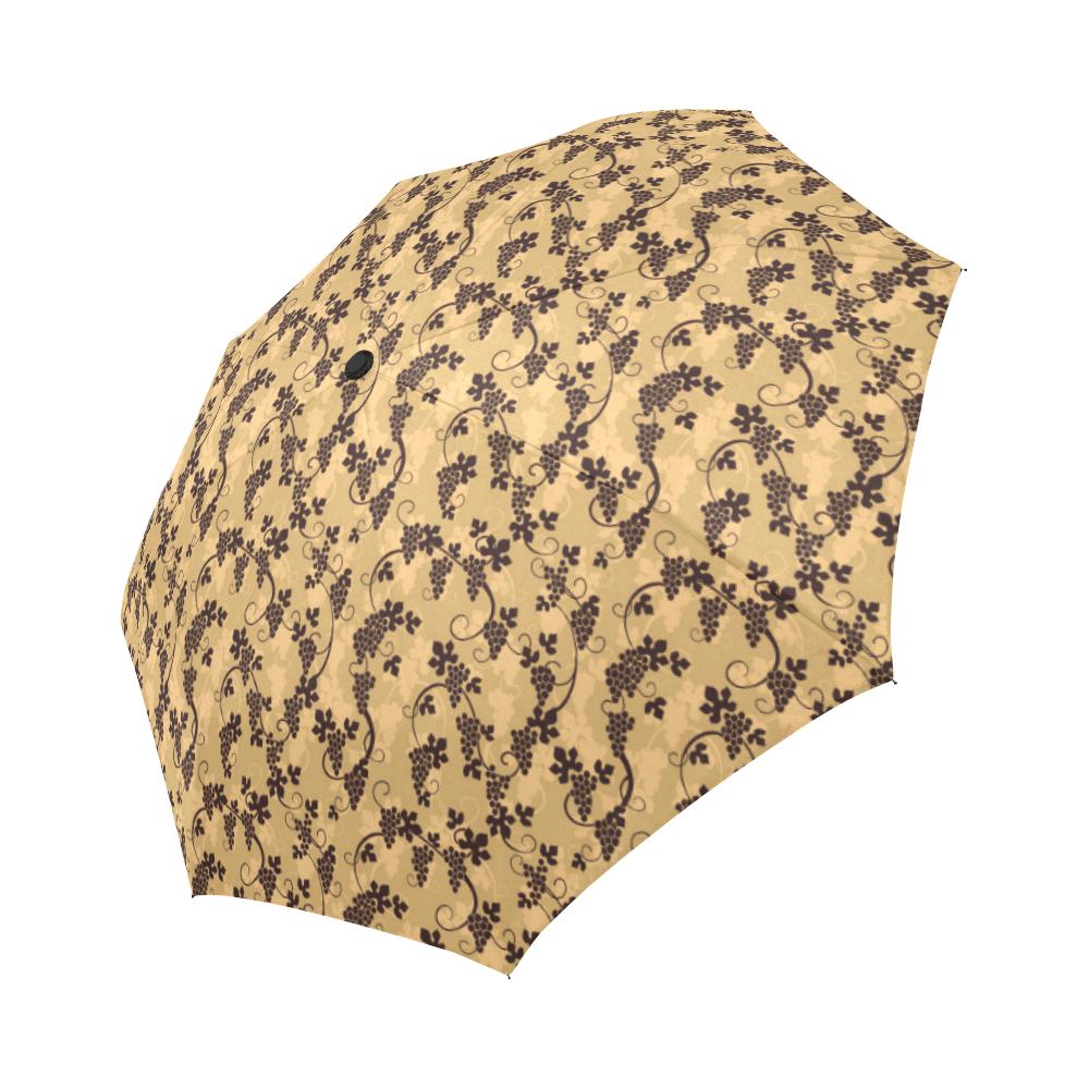Wine Grape Design Print Automatic Foldable Umbrella