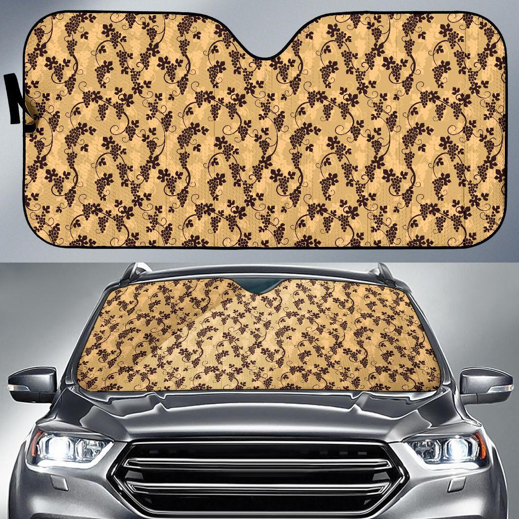 Wine Grape Design Print Car Sun Shade For Windshield