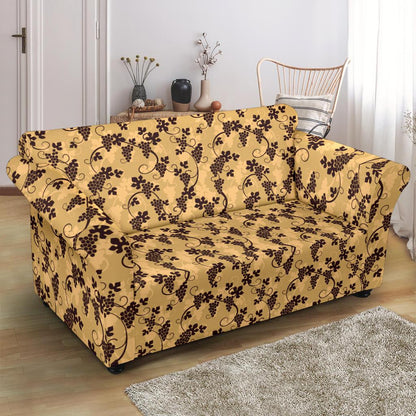 Wine Grape Design Print Loveseat Slipcover-JTAMIGO.COM