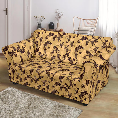 Wine Grape Design Print Loveseat Slipcover-JTAMIGO.COM
