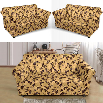 Wine Grape Design Print Loveseat Slipcover-JTAMIGO.COM