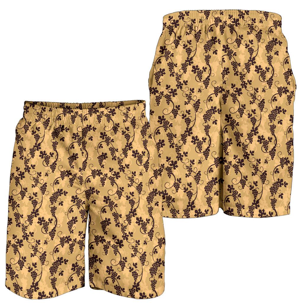Wine Grape Design Print Mens Shorts-JTAMIGO.COM
