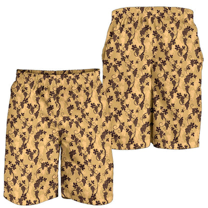 Wine Grape Design Print Mens Shorts-JTAMIGO.COM