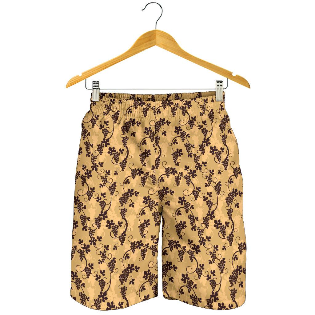 Wine Grape Design Print Mens Shorts-JTAMIGO.COM
