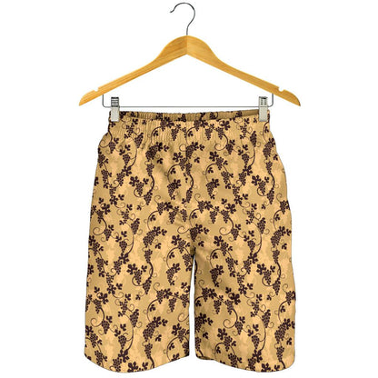 Wine Grape Design Print Mens Shorts-JTAMIGO.COM