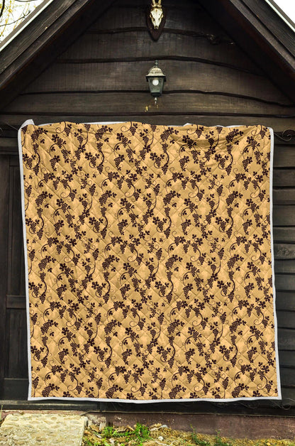 Wine Grape Design Print Premium Quilt-JTAMIGO.COM