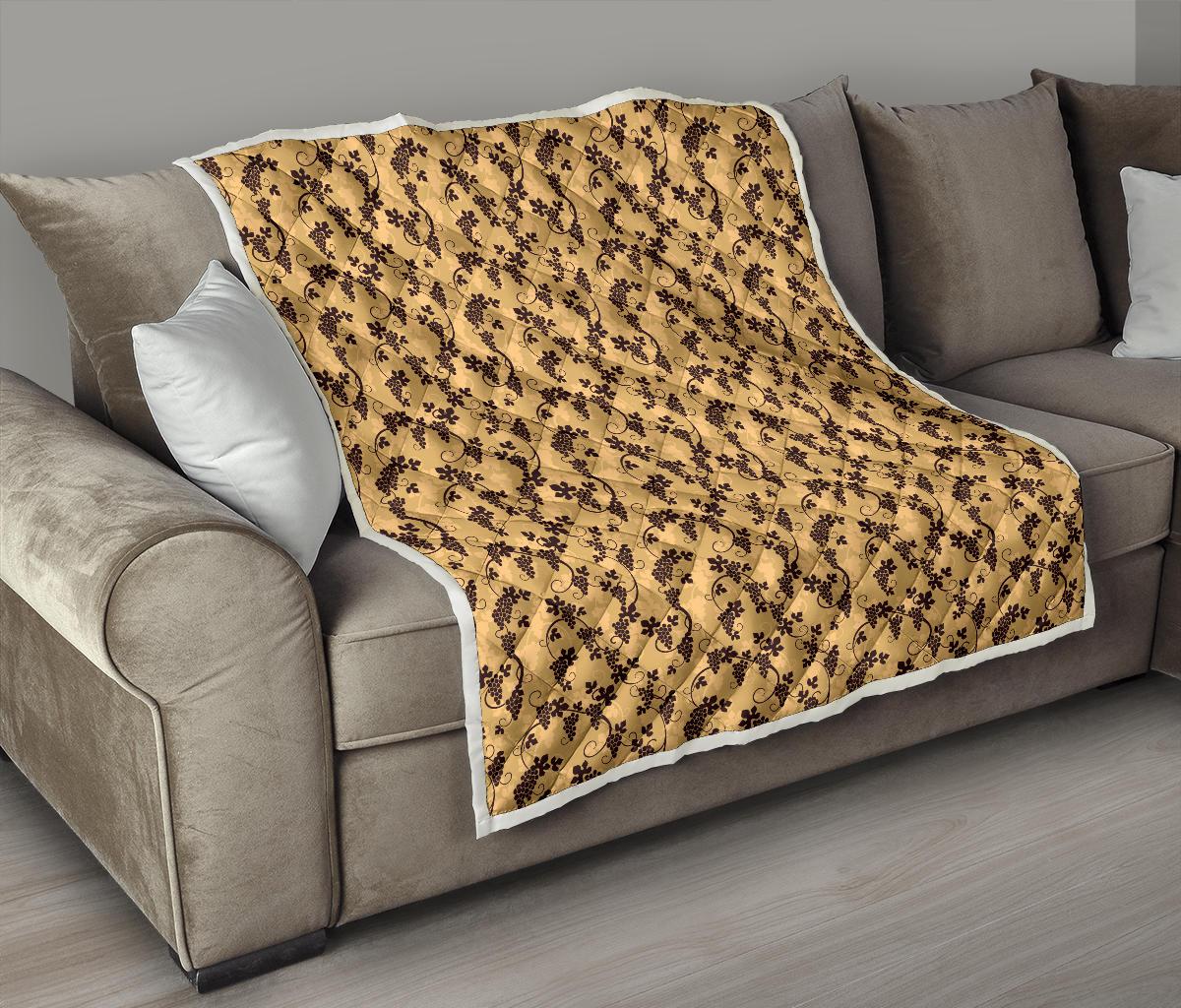 Wine Grape Design Print Premium Quilt-JTAMIGO.COM