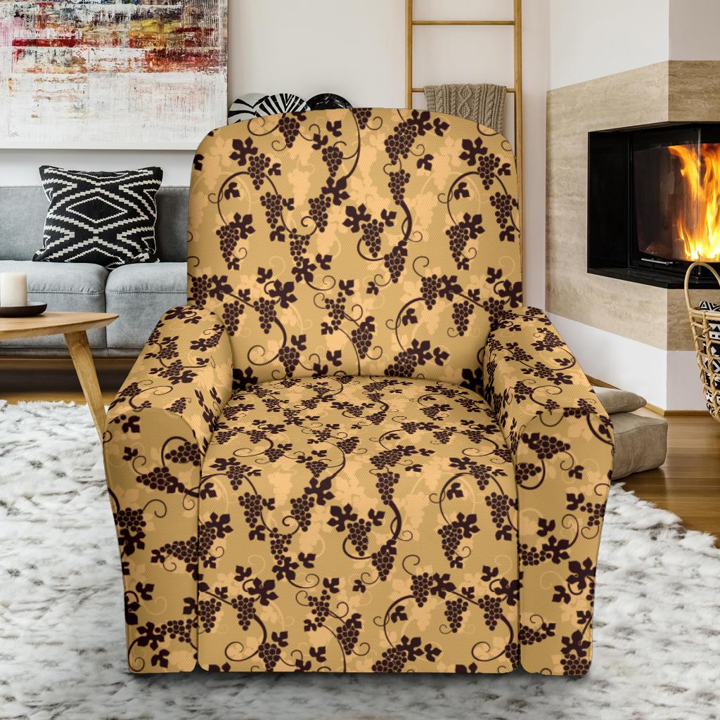 Wine Grape Design Print Single Sofa Slipcover -JTAMIGO.COM