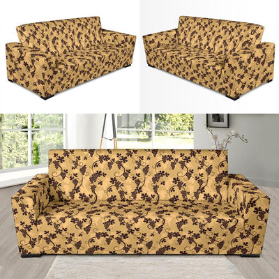 Wine Grape Design Print Sofa Slipcover-JTAMIGO.COM