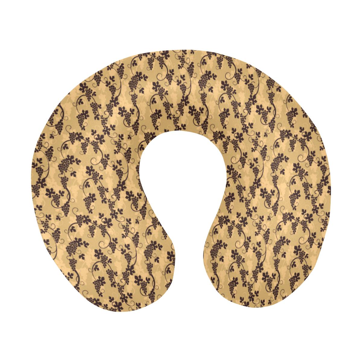 Wine Grape Design Print U-Shaped Travel Neck Pillow-JTAMIGO.COM