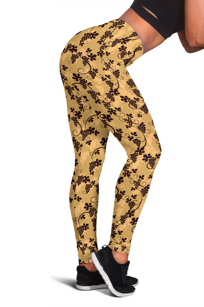 Wine Grape Design Print Women Leggings
