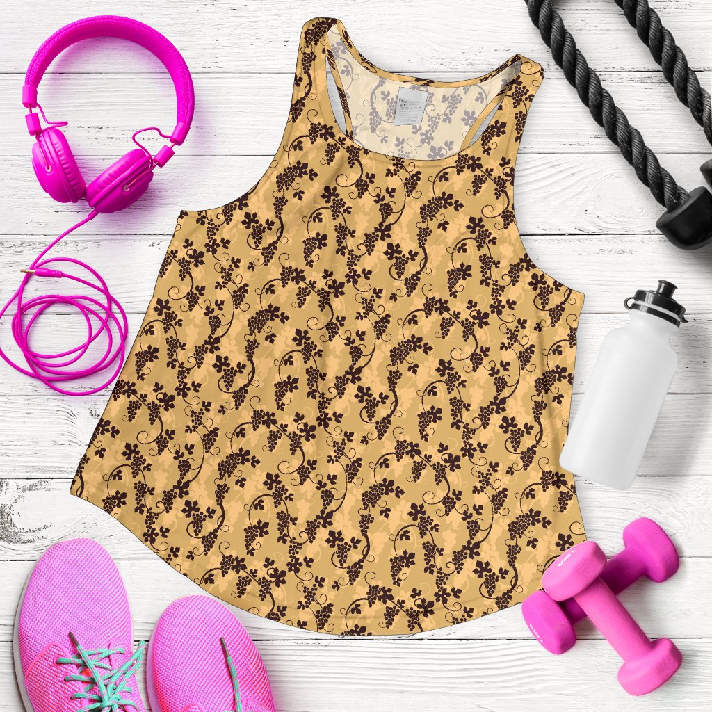 Wine Grape Design Print Women Racerback Tank Top