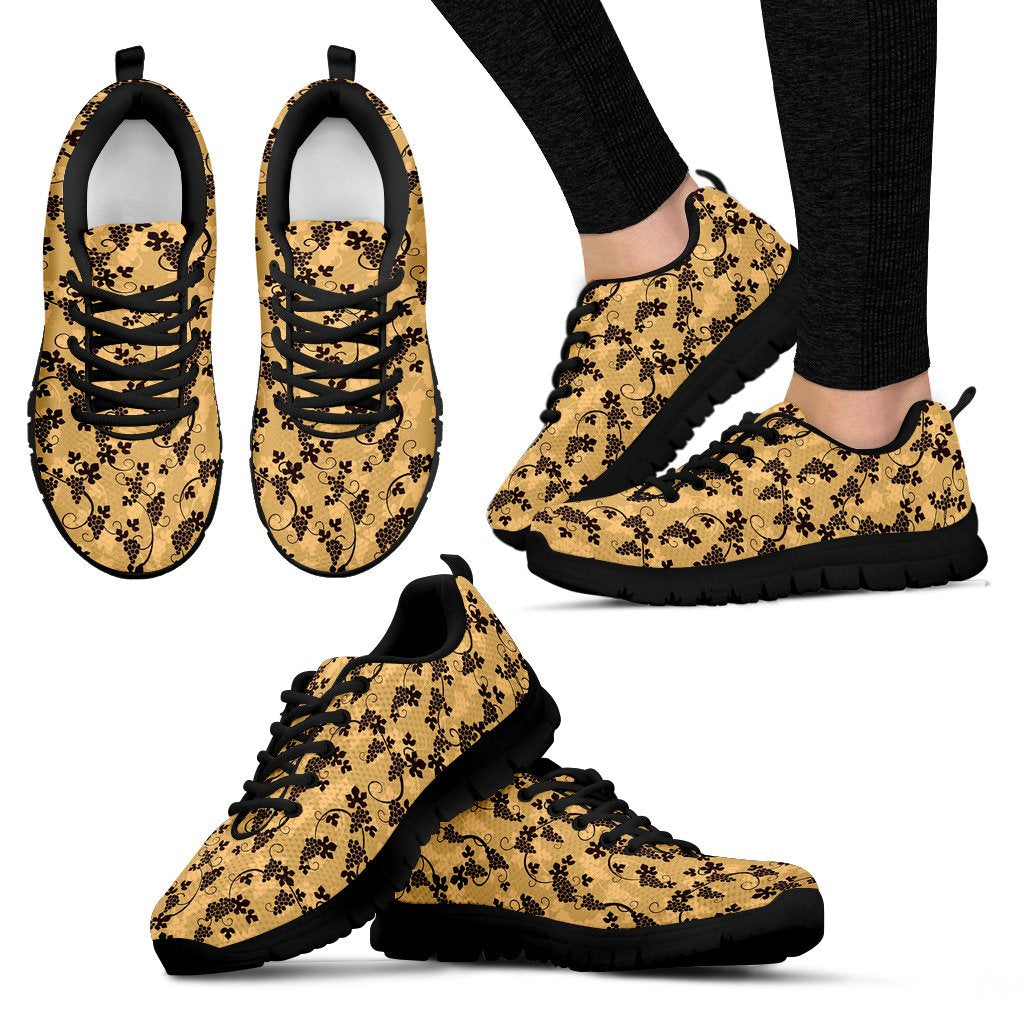Wine Grape Design Print Women Sneakers Shoes