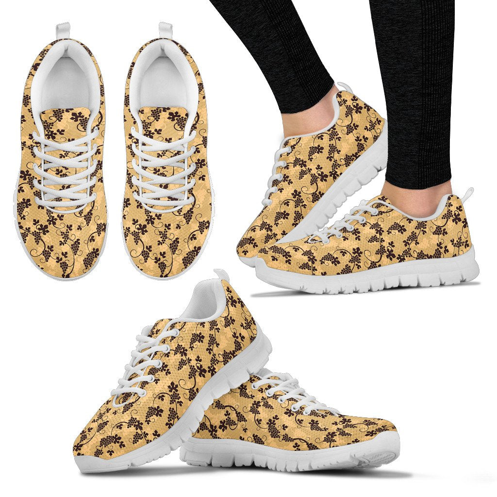 Wine Grape Design Print Women Sneakers Shoes