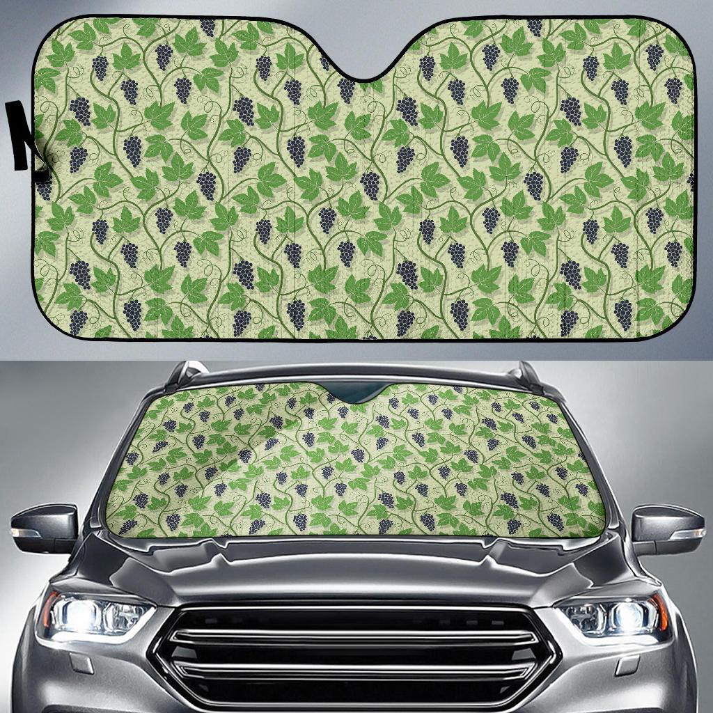 Wine Grape Themed Print Car Sun Shade For Windshield