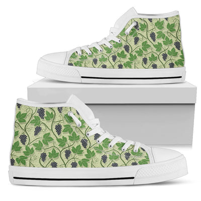 Wine Grape Themed Print Women High Top Shoes