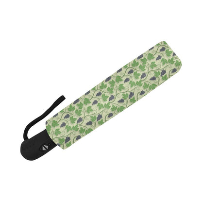 Wine Grape Thmed Print Automatic Foldable Umbrella