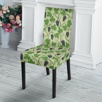 Wine Grape Thmed Print Dining Chair Slipcover-JTAMIGO.COM