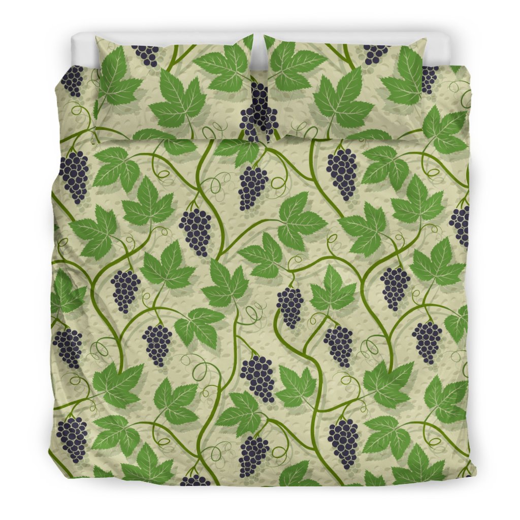 Wine Grape Thmed Print Duvet Cover Bedding Set