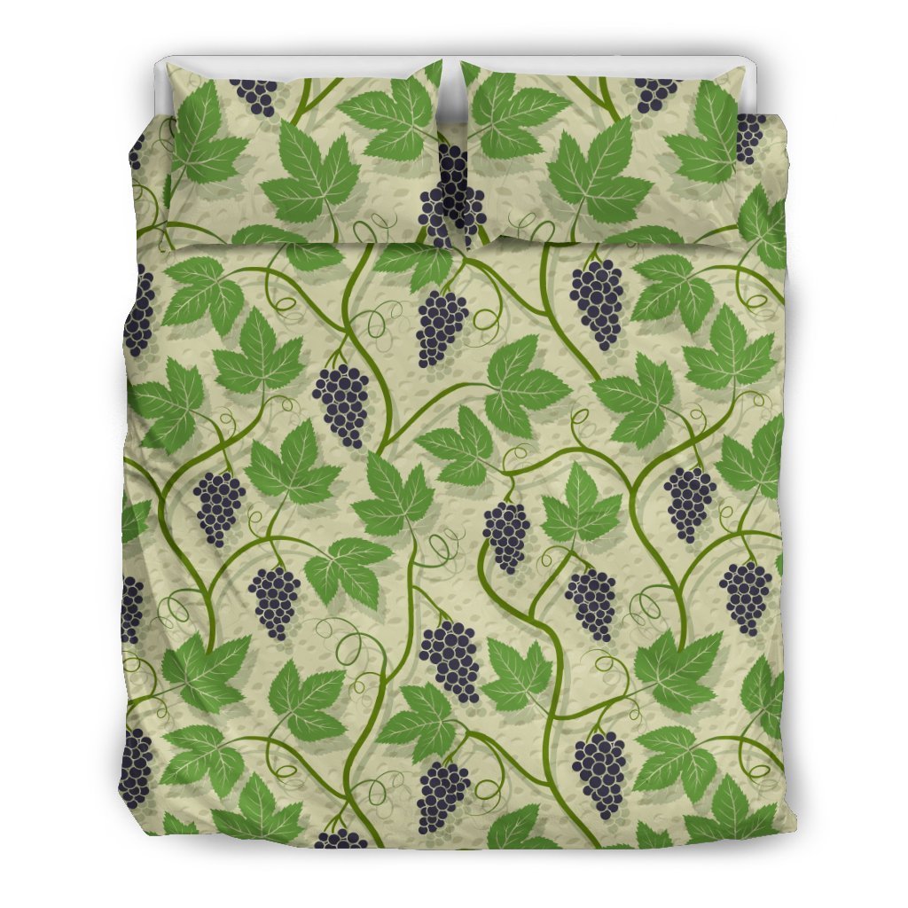 Wine Grape Thmed Print Duvet Cover Bedding Set