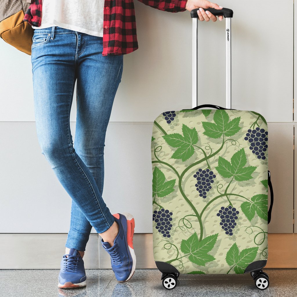 Wine Grape Thmed Print Luggage Cover Protector