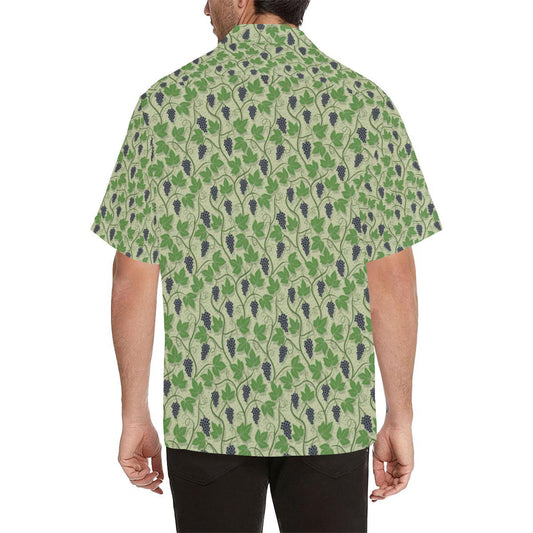 Wine Grape Thmed Print Men Aloha Hawaiian Shirt