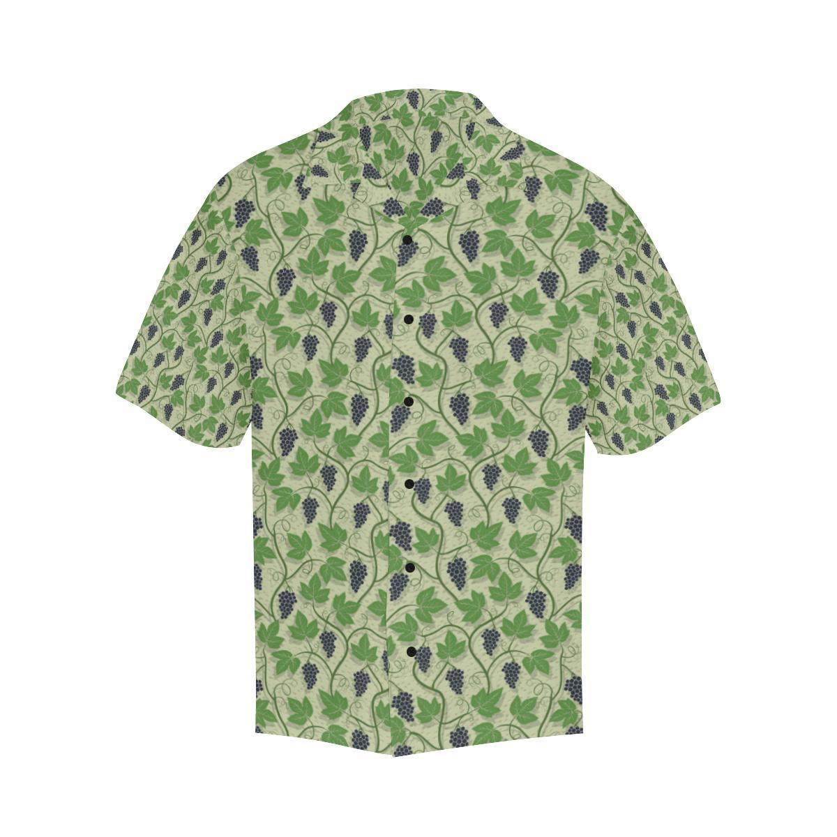 Wine Grape Thmed Print Men Aloha Hawaiian Shirt