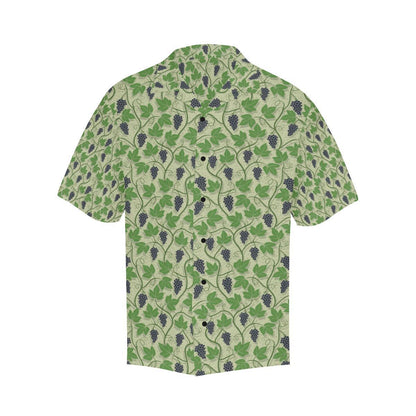 Wine Grape Thmed Print Men Aloha Hawaiian Shirt