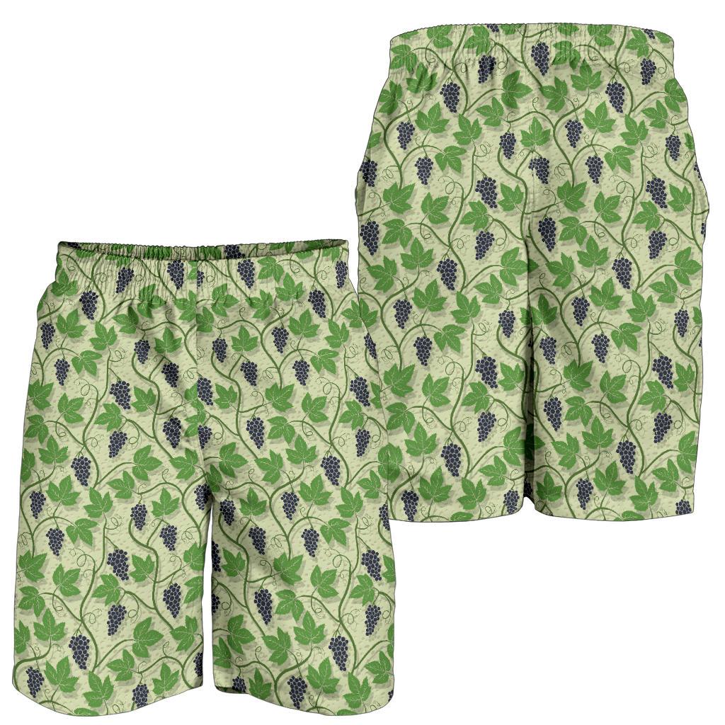Wine Grape Thmed Print Mens Shorts-JTAMIGO.COM