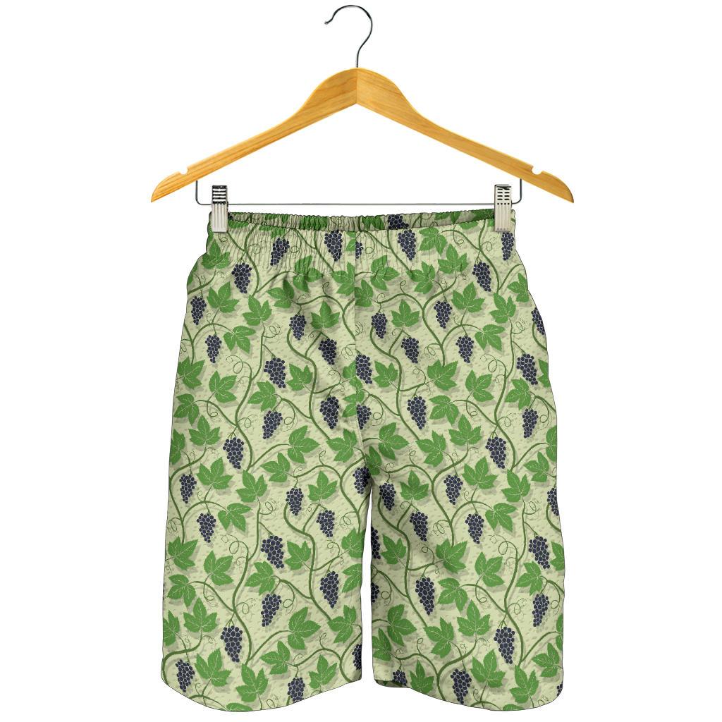 Wine Grape Thmed Print Mens Shorts-JTAMIGO.COM