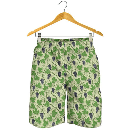 Wine Grape Thmed Print Mens Shorts-JTAMIGO.COM