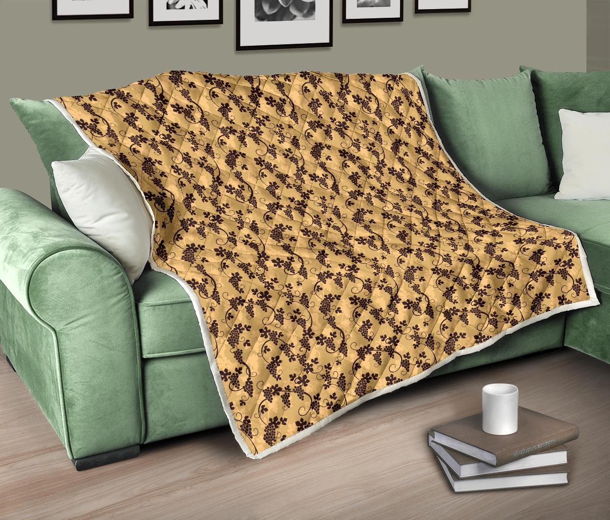 Wine Grape Thmed Print Premium Quilt-JTAMIGO.COM