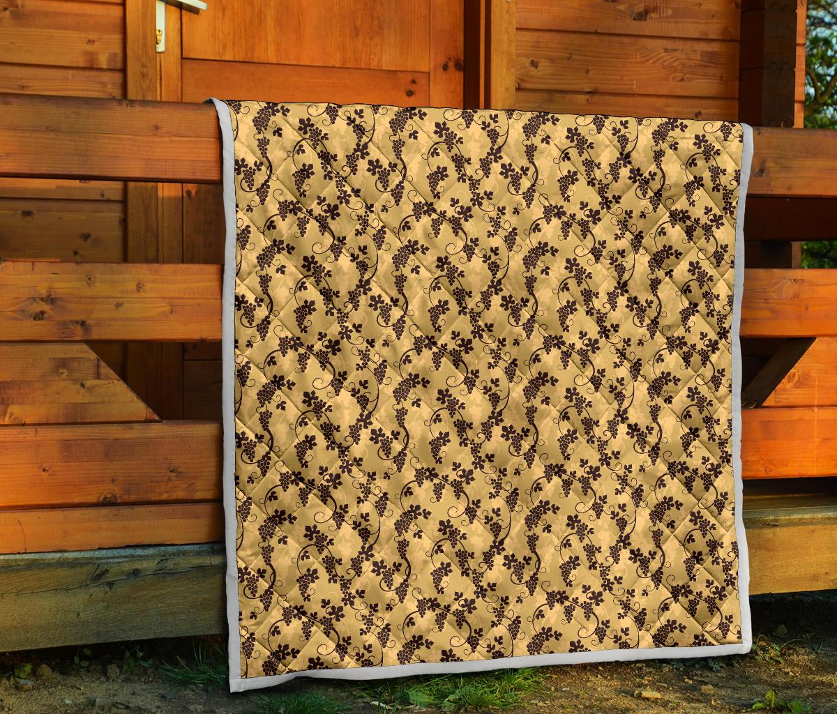 Wine Grape Thmed Print Premium Quilt-JTAMIGO.COM