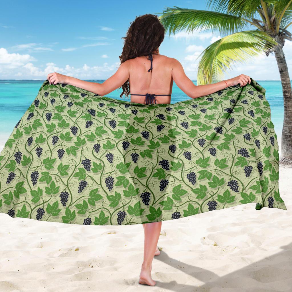 Wine Grape Thmed Print Sarong Pareo Wrap