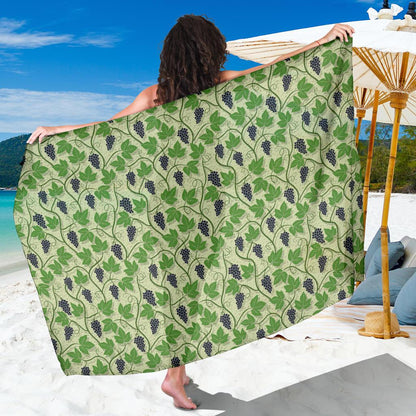 Wine Grape Thmed Print Sarong Pareo Wrap