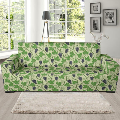 Wine Grape Thmed Print Sofa Slipcover-JTAMIGO.COM