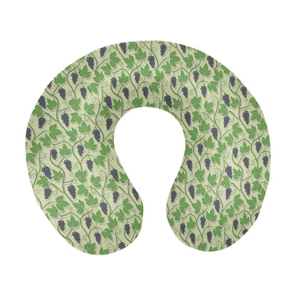 Wine Grape Thmed Print U-Shaped Travel Neck Pillow-JTAMIGO.COM