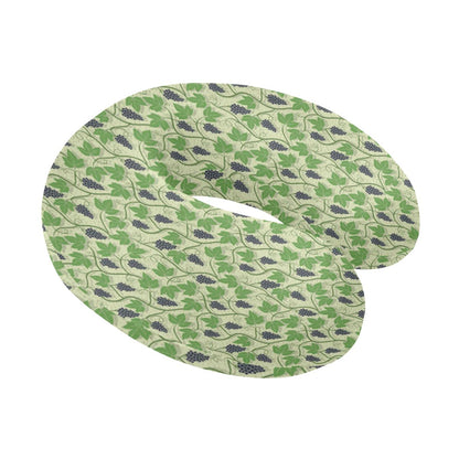 Wine Grape Thmed Print U-Shaped Travel Neck Pillow-JTAMIGO.COM