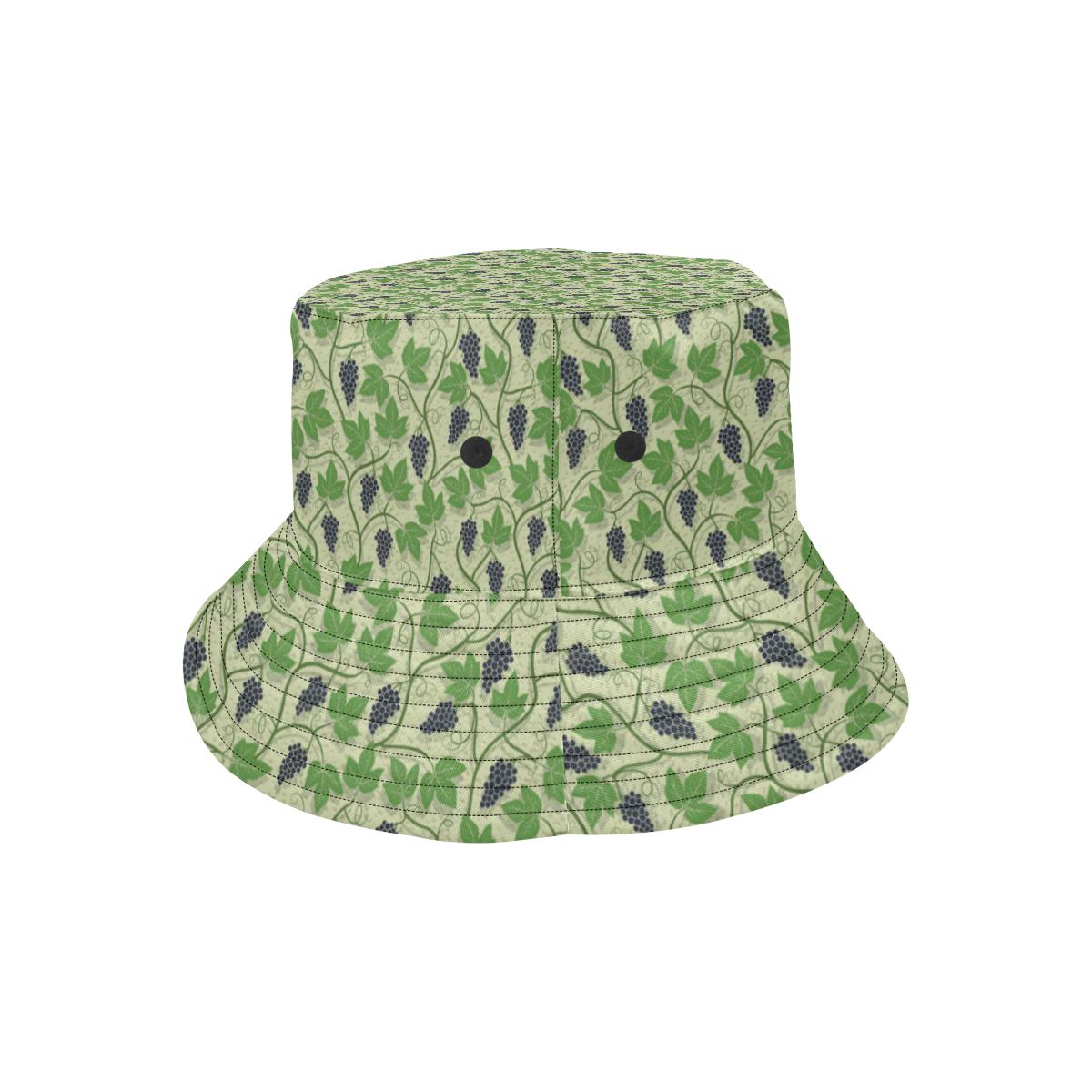Wine Grape Thmed Print Unisex Bucket Hat